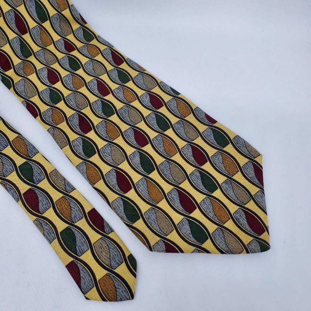 Zianetti Mens Tie Italian Silk Collection Geo OS - Picture 4 of 7